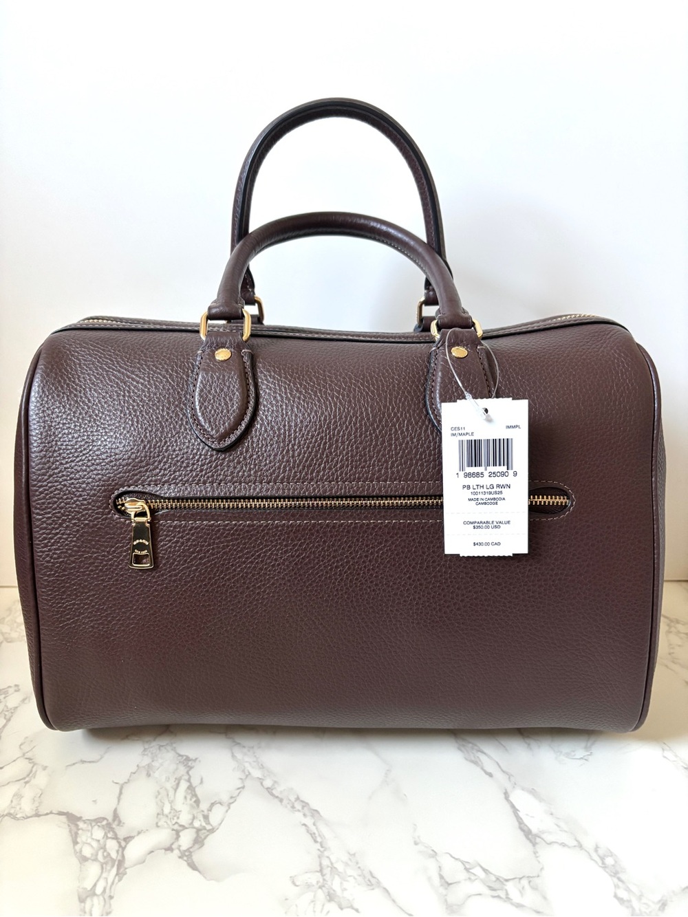 ❌SOLD❌ New Coach Large Rowan Satchel Handbag in Maple Leather - Picture 5 of 13